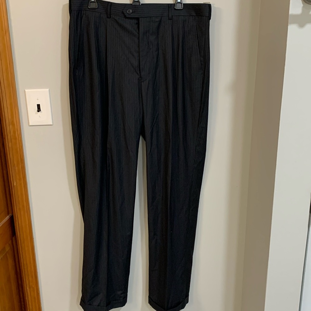 Vintage 90s Henry Grethel Studio New York Black Pinstripe Pleated Pants NWT